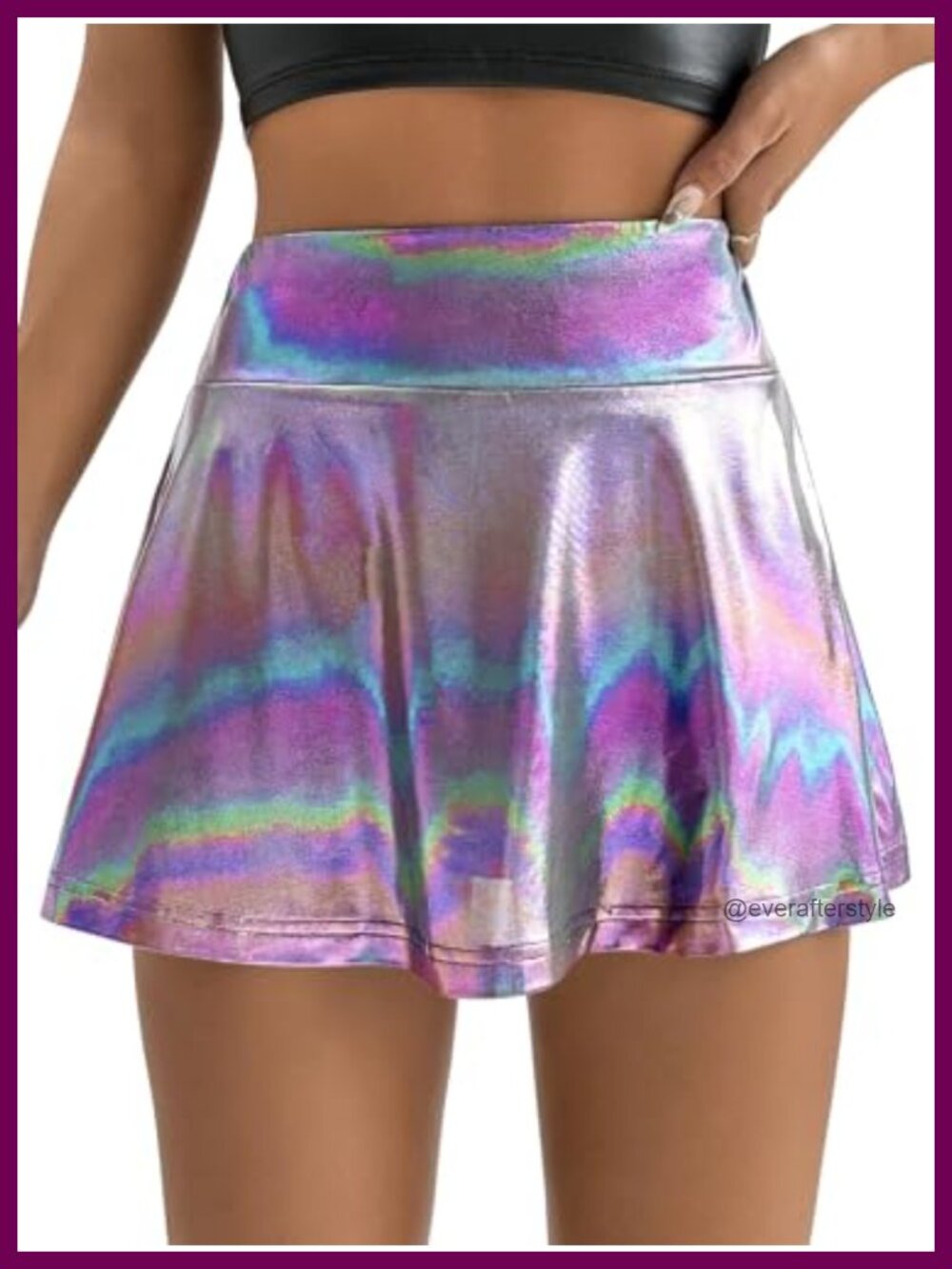 Women's Sequin Metallic High Waist Skorts with Pocket